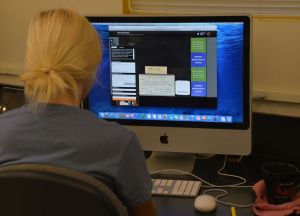A Crab Shack participant's eye view of digitizing a crab specimen, one of dozens of digitized at the Marine Biodiversity Center of the Natural History Museum of Los Angeles County's event for the WeDigBio digitizing blitz.